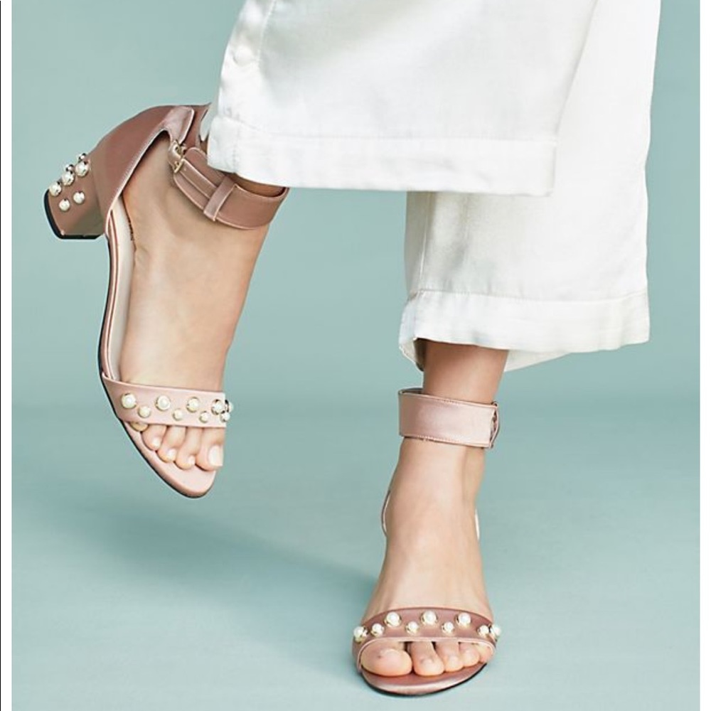 Anthropologie Jon Joseph Puerto Satin Pearl Heels